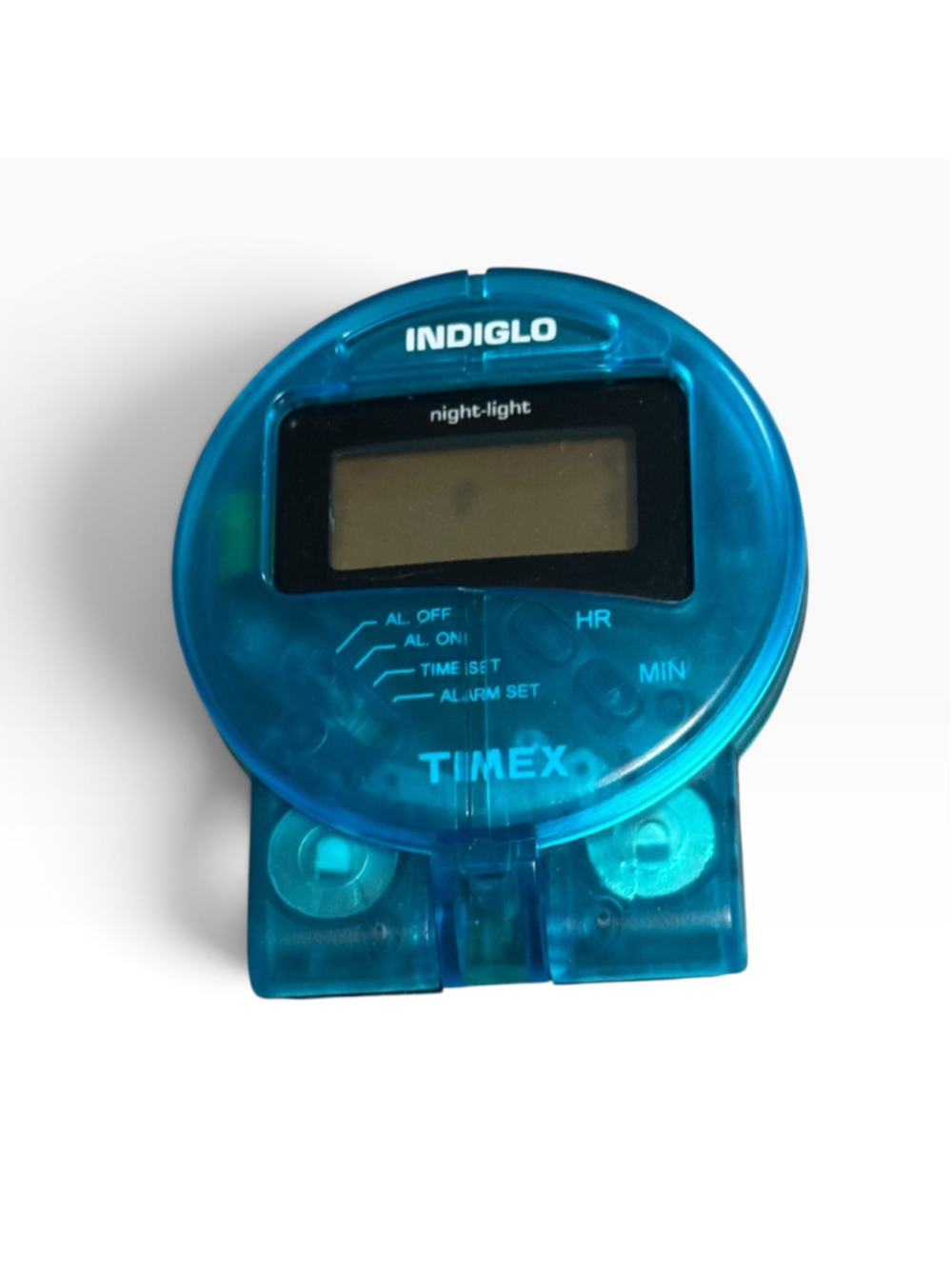 Vtg Y2k Timex Indiglo Digital Travel Alarm Clock One Size Blue